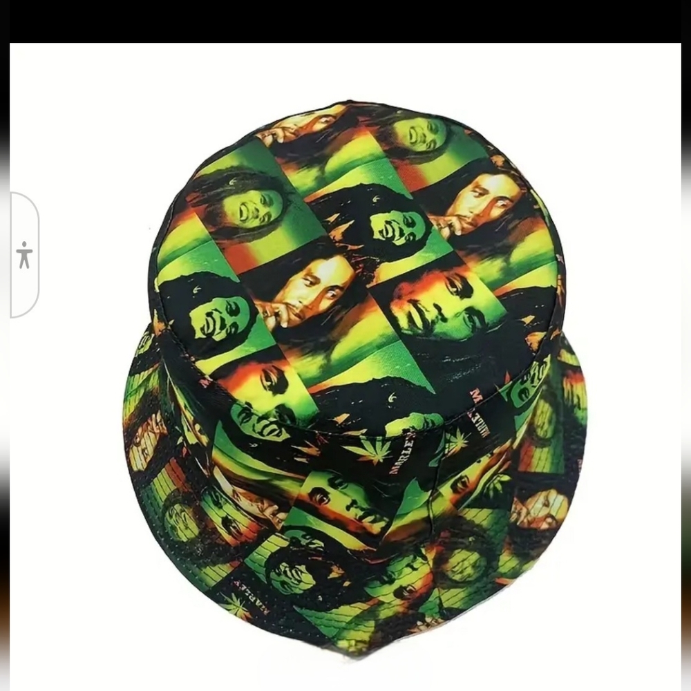 Bob Marley 3D Colerful Bucket Hat, Adult Siz